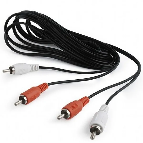 Аудиокабель Cablexpert CCA-2R2R-6, 2x RCA (M) - 2x RCA (M), 1,8м, Чёрный