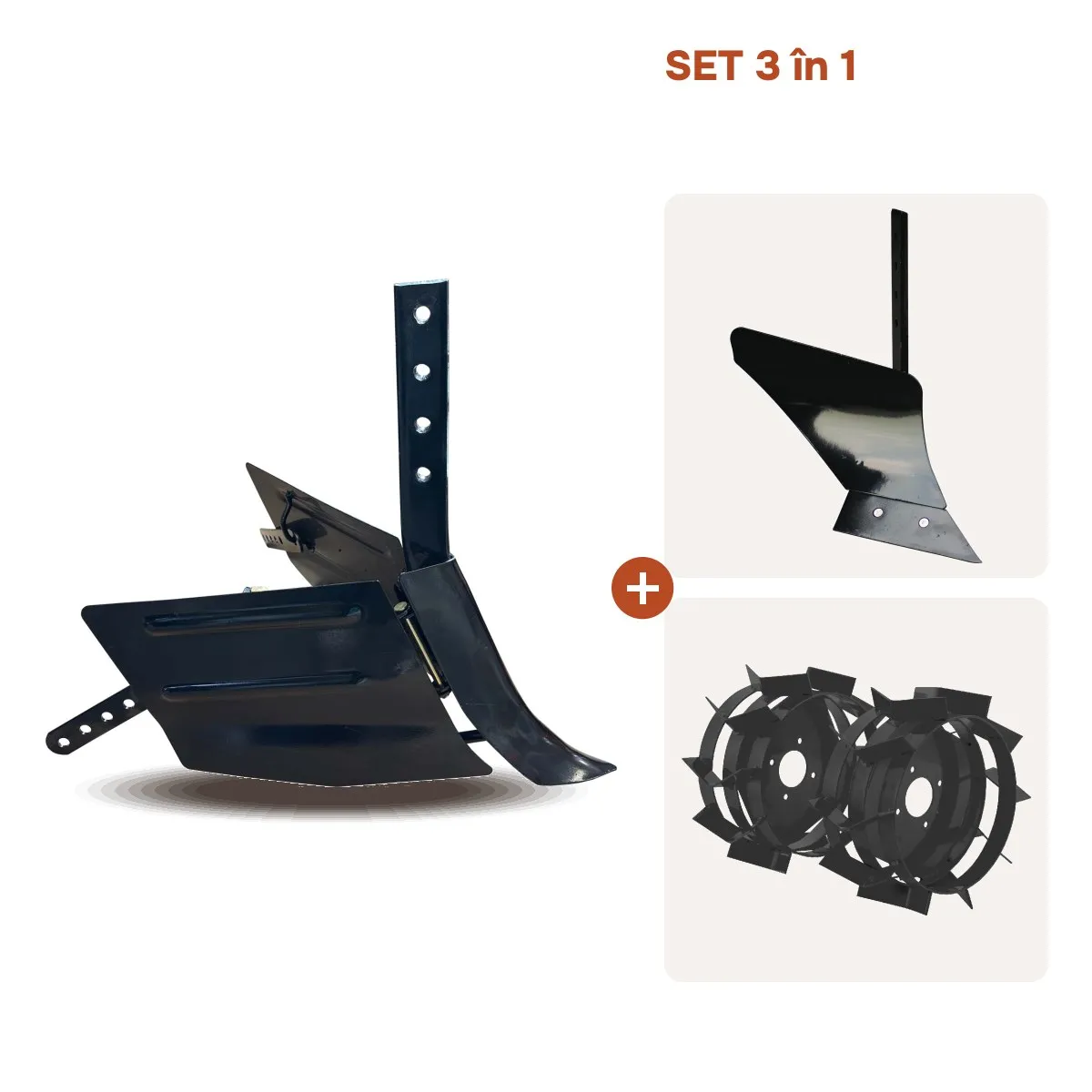 SET Plug reglabil + plug arat+ roti metal motocultor 