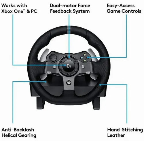 Игровой руль Logitech G920, Чёрный