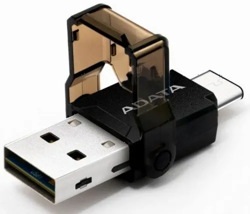 Кардридер ADATA ACMR3PL-OTG-RBK, USB Type-C, USB Type-A, Чёрный