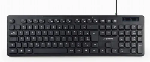 Keyboard Gembird KB-MCH-04, Slimline, Silent, 12 FN keys, Chocolate type, Black, USB