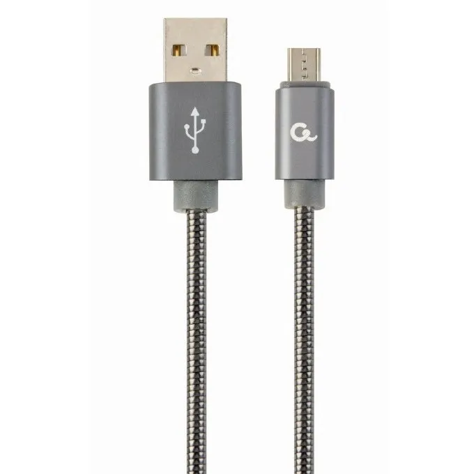 Кабель для зарядки и синхронизации Cablexpert CC-USB2S-AMmBM-2M-BG, Micro-USB/USB Type-A, 2м, Серый