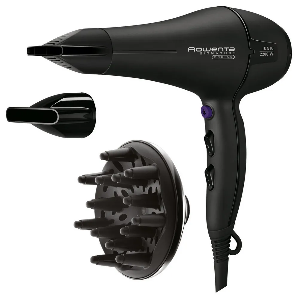 Uscător de păr Rowenta Signature Pro CV7840F0, 2200 W, Negru