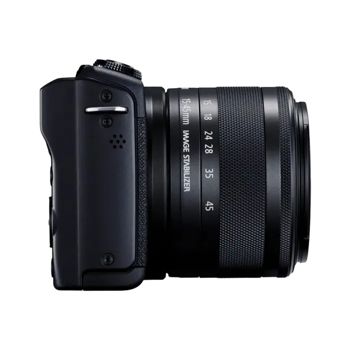 Aparat Foto Mirrorless Canon EOS M200 + EF-M 15-45 IS + EF-M 55-200 IS, Negru