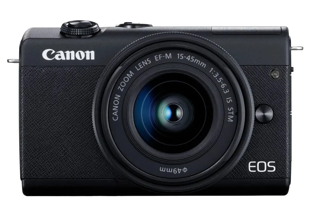 Aparat Foto Mirrorless Canon EOS M200 + EF-M 15-45 IS + EF-M 55-200 IS, Negru