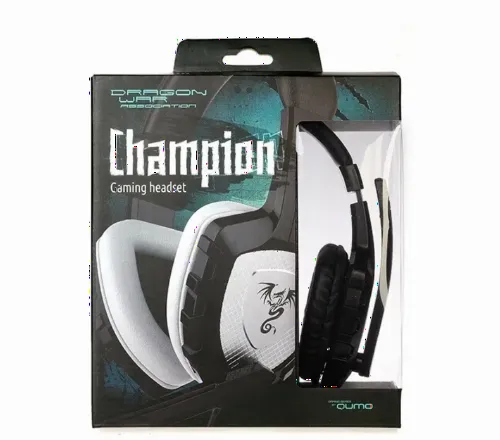 Căști gaming QUMO Сhampion, Cu fir, Negru