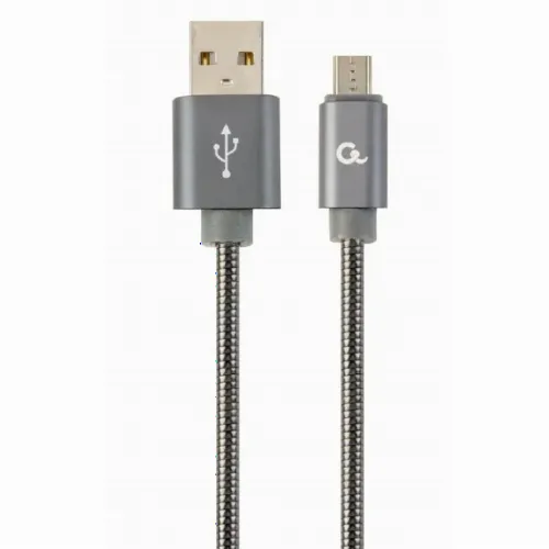 Cablu încărcare și sincronizare Cablexpert CC-USB2S-AMmBM-2M-BG, Micro-USB/USB Type-A, 2m, Gri