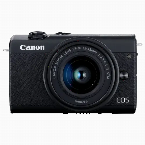 Aparat Foto Mirrorless Canon EOS M200 + EF-M 15-45 IS + EF-M 55-200 IS, Negru