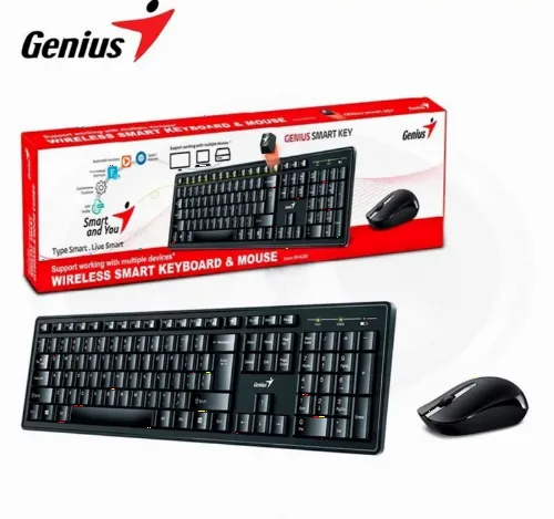 Set Tastatură + Mouse Genius Smart 8200, Fără fir, Negru