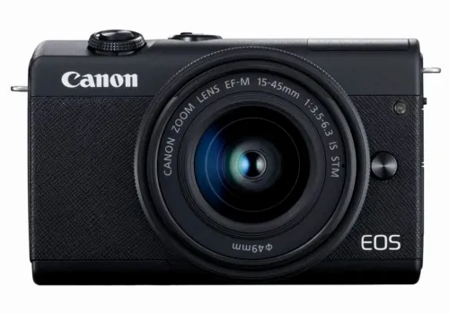 Aparat Foto Mirrorless Canon EOS M200 + EF-M 15-45 IS + EF-M 55-200 IS, Negru