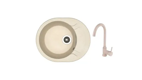 SET chiuveta Dr Gans Berta 580 + SanDonna F 7073 bej 