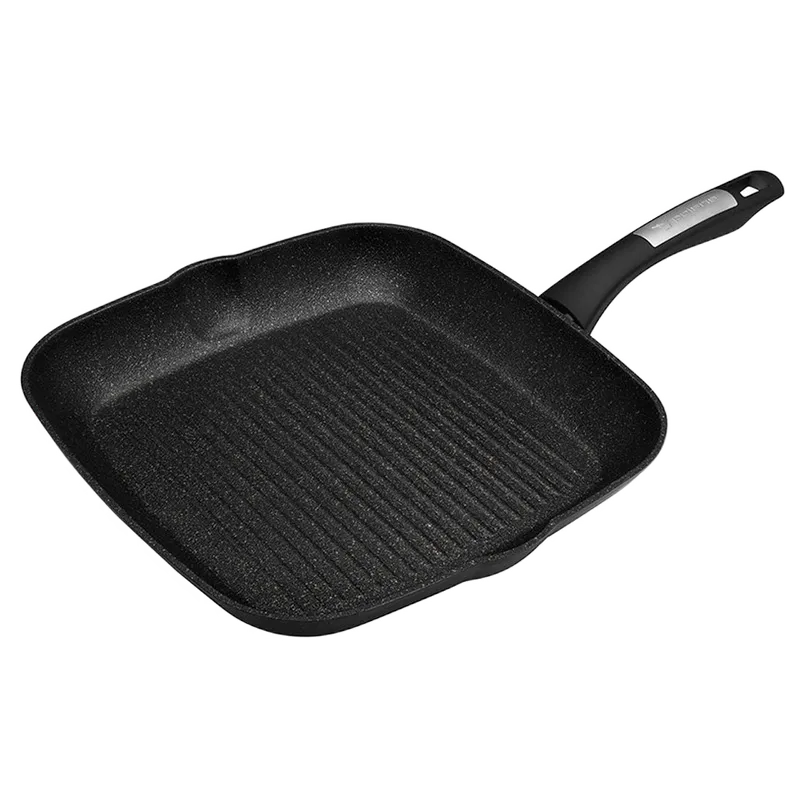 Tigaie-grill Polaris Monolit-28G, 28cm, Negru