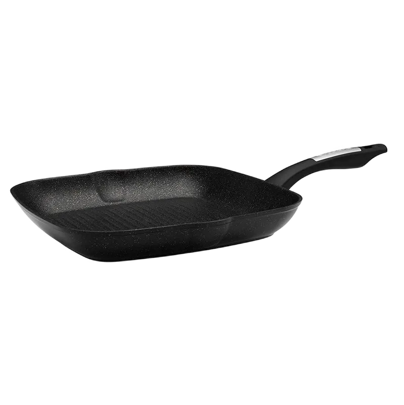 Tigaie-grill Polaris Monolit-28G, 28cm, Negru