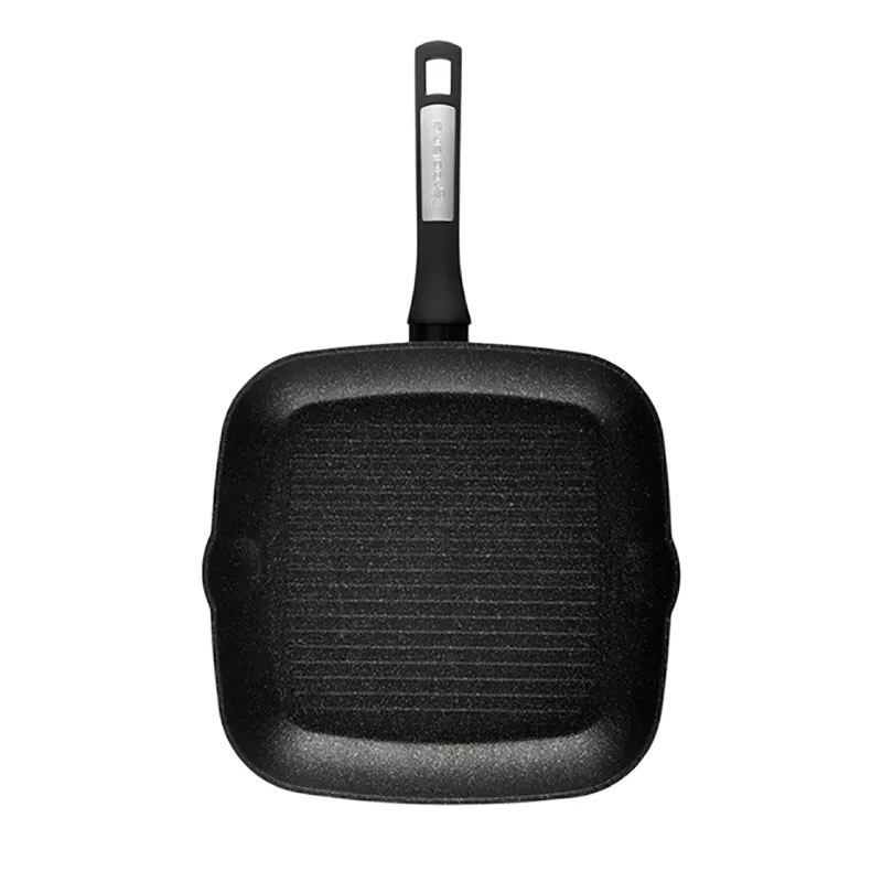 Tigaie-grill Polaris Monolit-28G, 28cm, Negru