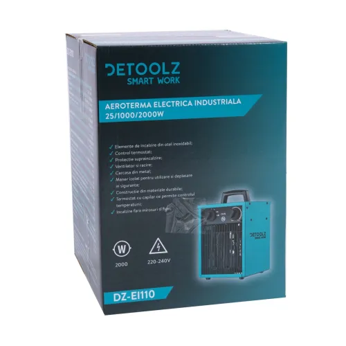 Aeroterma electrica industriala Detoolz 25/1000/2000W
