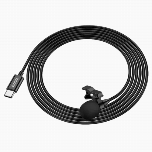 Портативный записывающий микрофон Hoco L14 Type C, USB, Чёрный