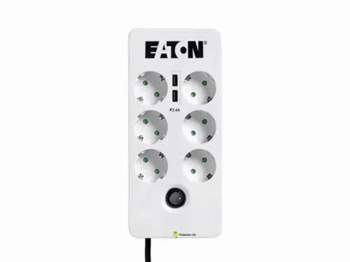 Сетевой фильтр Eaton PB6UD, 6 Розеток, 1,5м, Белый
