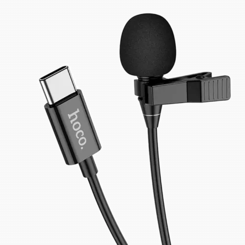 Портативный записывающий микрофон Hoco L14 Type C, USB, Чёрный
