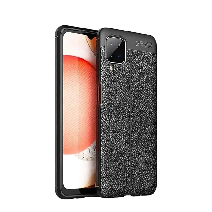 Husă Xcover Galaxy A12 - Leather, Negru