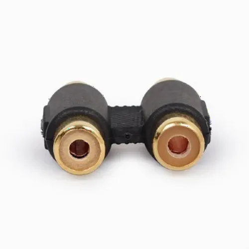 Audio Adaptor Cablexpert A-2RCAFF-01, 2x RCA (F) - 2x RCA (F), Negru
