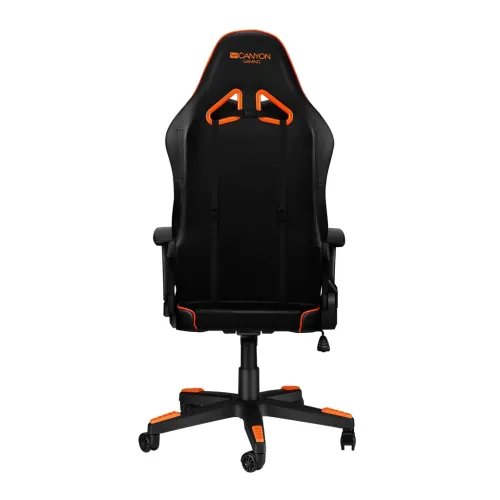 Scaun Gaming Canyon Deimos, PU Piele, Negru/Portocaliu