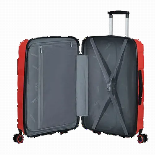 Valiza American Turister AIR MOVE 4 roti 75/28 TSA rosu coral