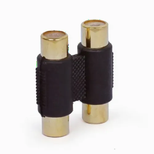 Audio Adaptor Cablexpert A-2RCAFF-01, 2x RCA (F) - 2x RCA (F), Negru