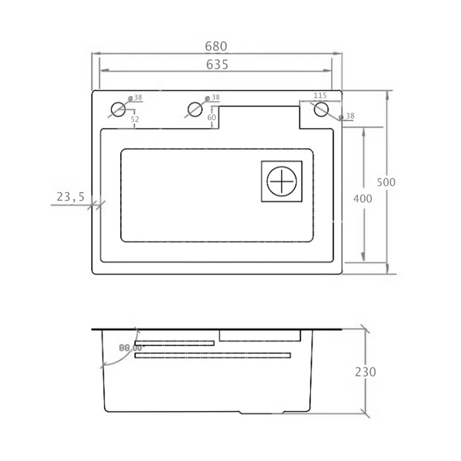 Chiuveta handmade SanDonna HD6850 (Crom Satin)