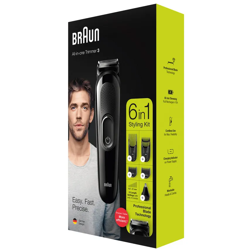 Trimmer pentru bărbați Braun MGK3220, Negru