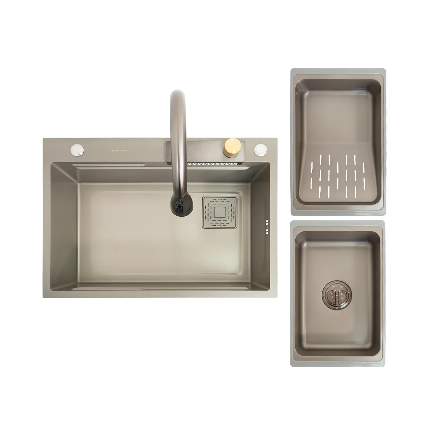 Chiuveta handmade SanDonna HD6850 (Crom Satin)