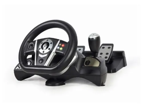 Wheel  GMB STR-M-01, 9", 270 degree, Pedals, Gear stick, 4-axis, 8 buttons, Vibration feedback, USB