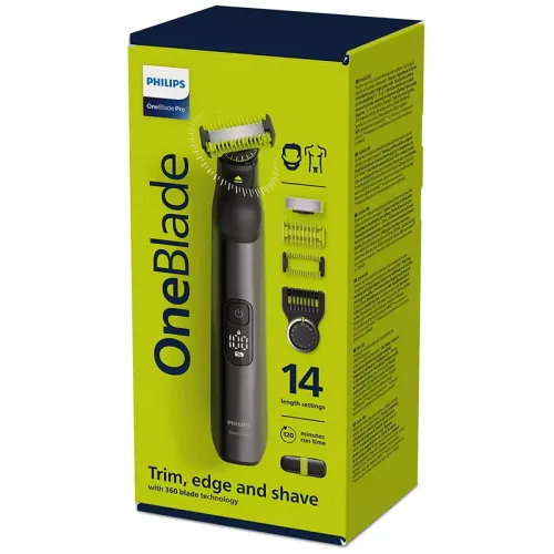 Мужской Триммер Philips OneBlade Pro 360 QP6651/61, Хром