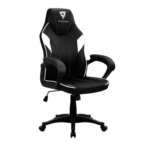 Игровое кресло ThunderX3 EC1, Искусственная кожа, Чёрный/Белый