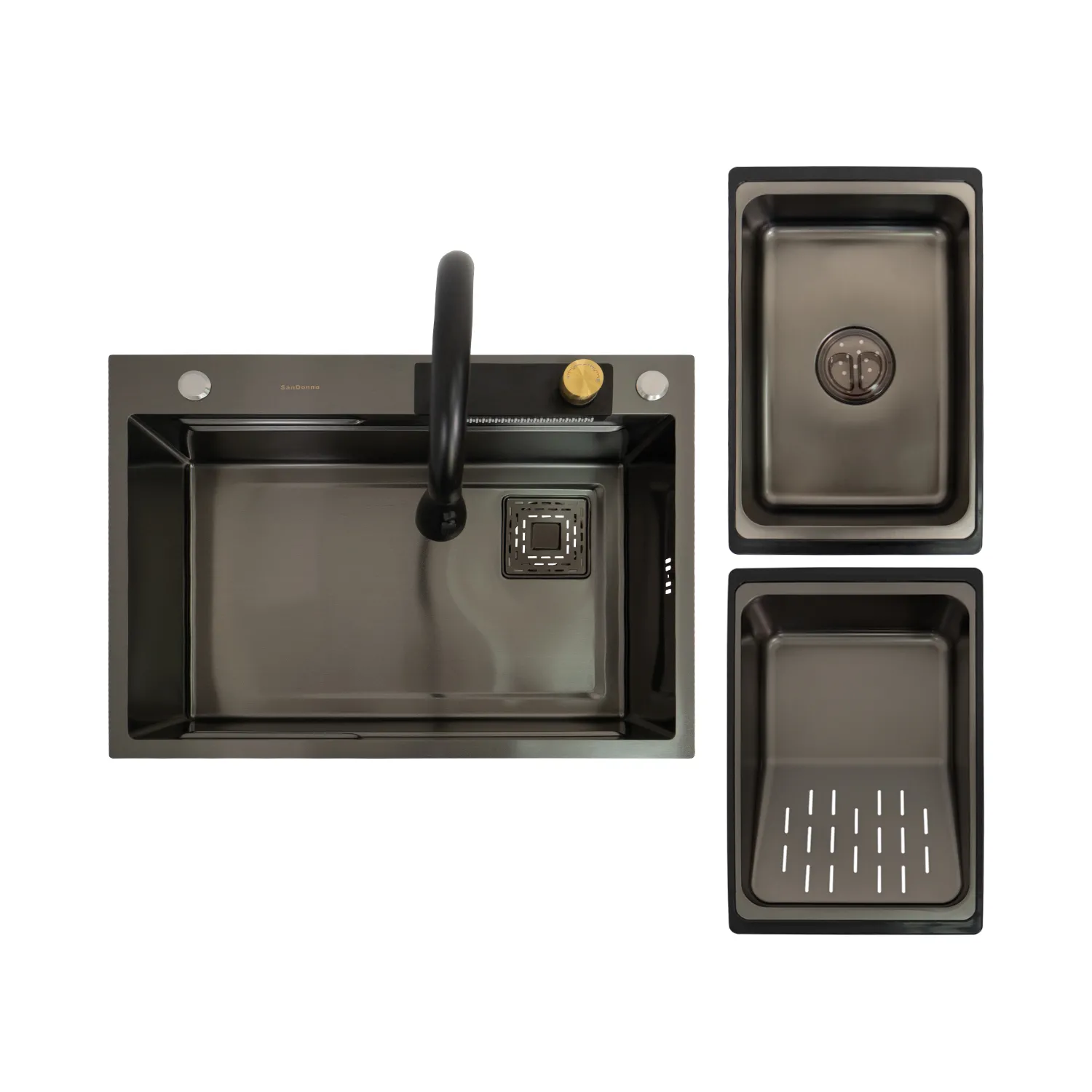 Chiuveta handmade SanDonna HD6850 (Negru)