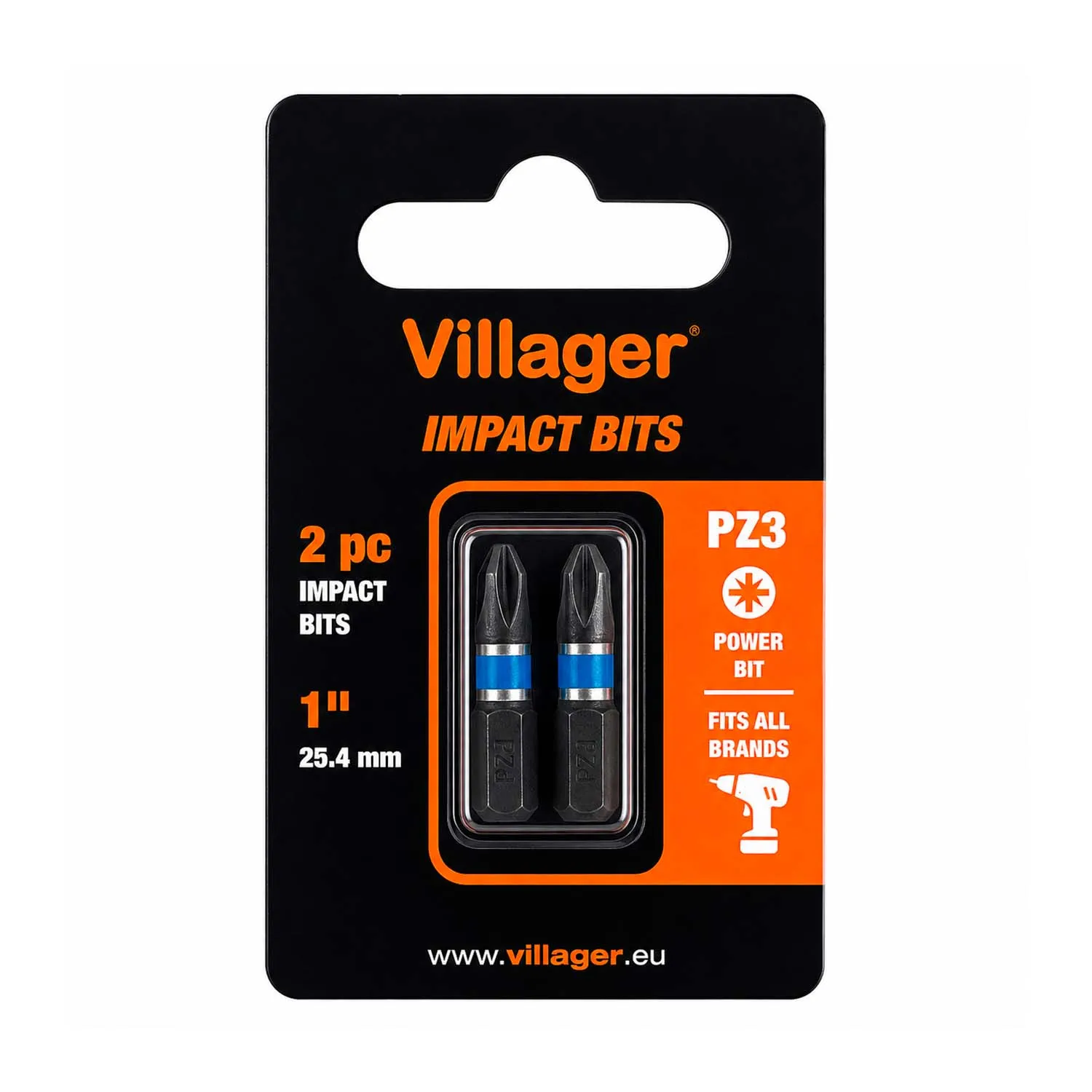 Ударные биты Villager PH2-2 шт 25 мм