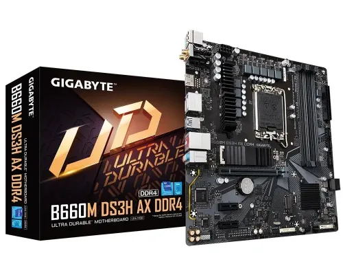 Placă de bază Gigabyte B660M DS3H AX DDR4, LGA1700, Intel B660, Micro-ATX