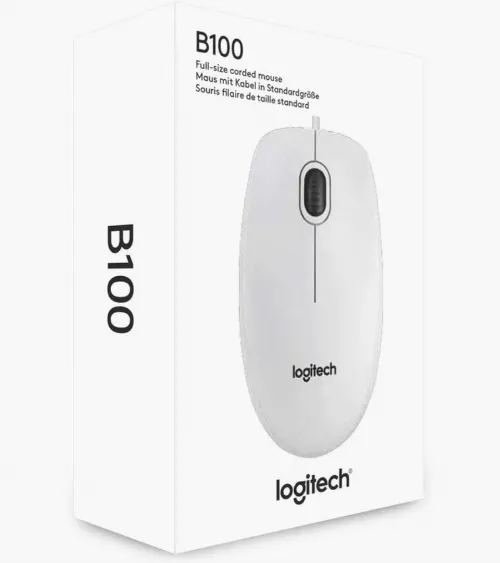 Mouse Logitech B100, Alb
