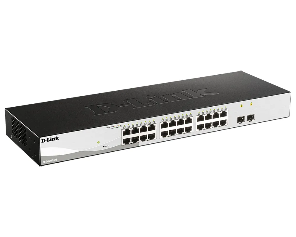 Сетевой коммутатор D-Link DGS-1210-26, 24x 10/100/1000 Мбит/с, 2x SFP