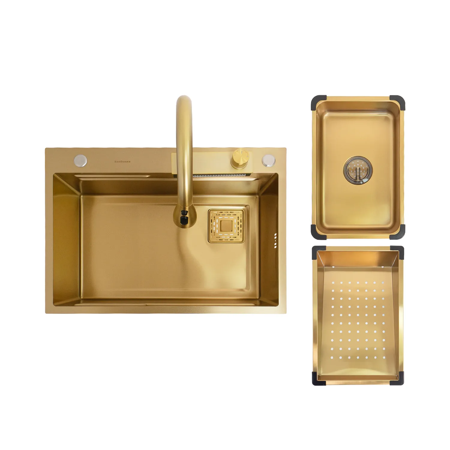 Кухонная мойка handmade SanDonna HD6850 (Золотистый)