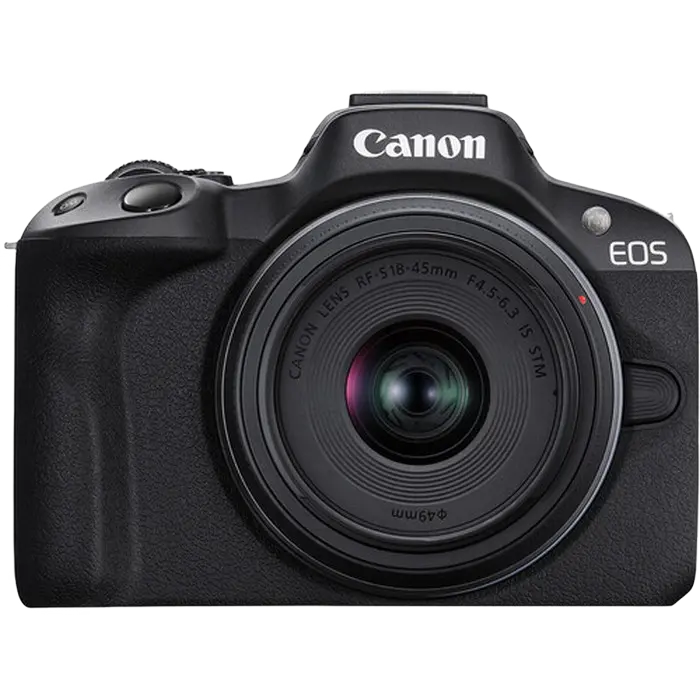 Aparat Foto Mirrorless Canon EOS R50 Blac & RF-S 18-45mm & RF-S 55-210mm KIT, Negru