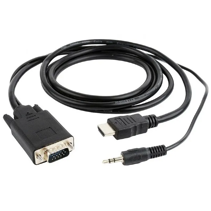Cablu Video Cablexpert A-HDMI-VGA-03-6, HDMI (M) - VGA D-Sub + 3.5 mm Jack, 1,8m, Negru