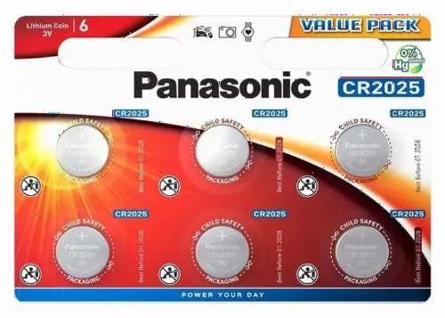 Baterii rotunde Panasonic CR-2025EL, CR2025, 6buc.