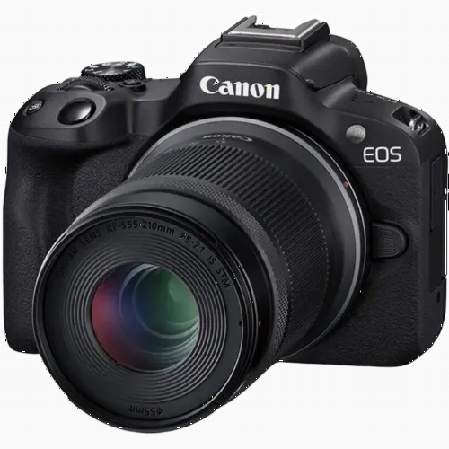Aparat Foto Mirrorless Canon EOS R50 Blac & RF-S 18-45mm & RF-S 55-210mm KIT, Negru