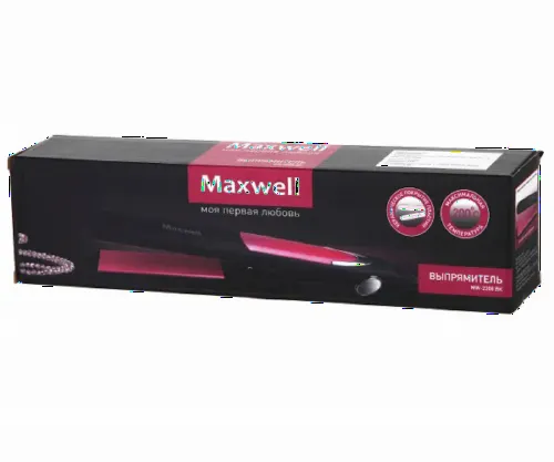 Выпрямитель для волос Maxwell MW-2208, Чёрный | Розовый