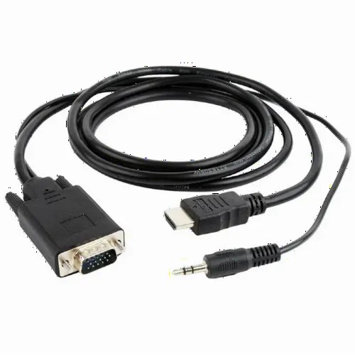 Cablu Video Cablexpert A-HDMI-VGA-03-6, HDMI (M) - VGA D-Sub + 3.5 mm Jack, 1,8m, Negru