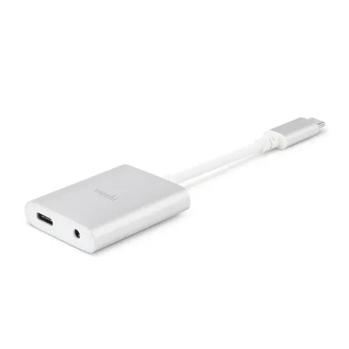 Audio Adapter MOSHI Type-C M / jack 3.5mm F, Type-C Charging, Silver