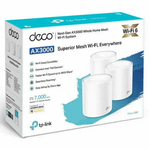 Домашняя Mesh Wi-Fi система TP-LINK Deco X60 (3-pack), Белый