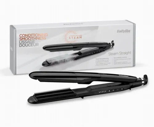 Placă de îndreptat părul BaByliss Steam Straight ST492E, Negru