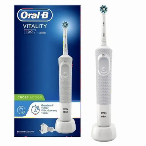 Periuță de dinți electrică BRAUN Vitality 100 Cross Action, Alb