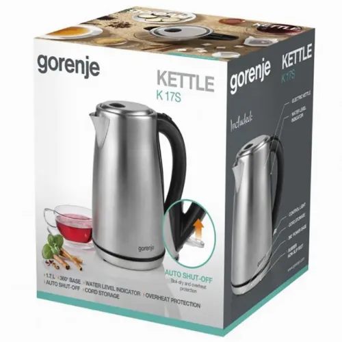 Fierbător electric Gorenje K17S, Oțel inoxidabil